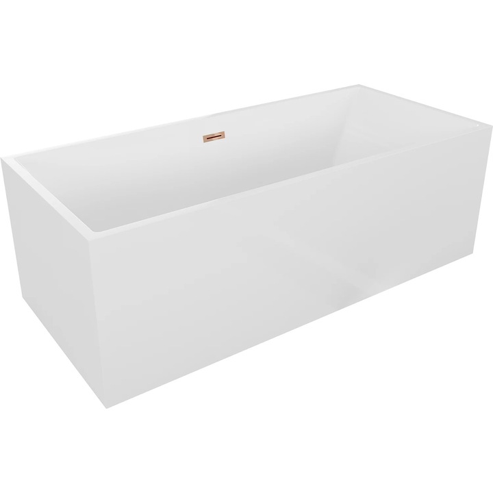 Cada freestanding Mexen Vigo, alb, 178,5x80cm, drenaj aur roz