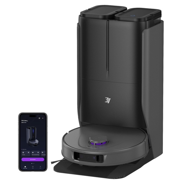 Aspirator Robot 3I P10 Ultra, autonomie mare, negru, 30 x 30 cm