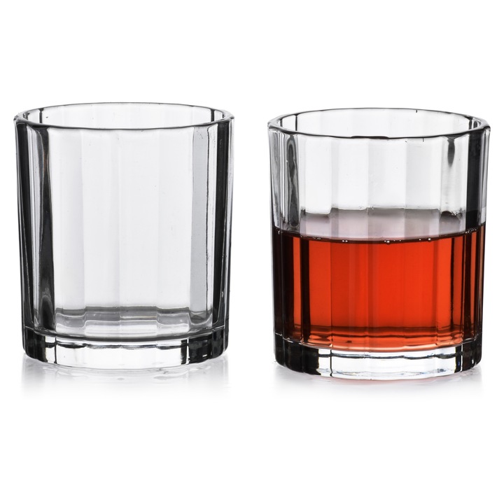 Set 4 pahare ELISE STRIPES, 310ml, transparente, 8x8x9cm