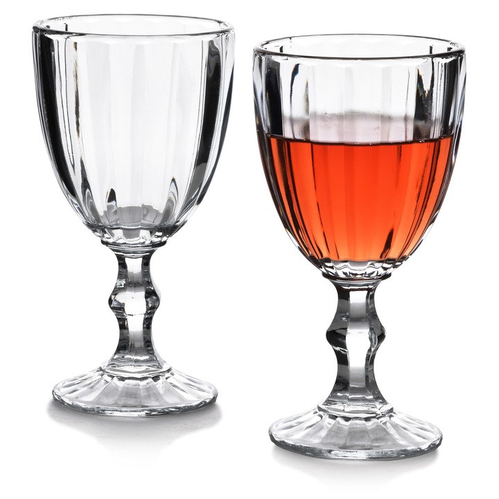 Set 4 pahare ELISE STRIPES 300ml transparente 9x9x17cm