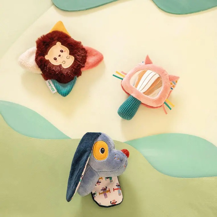 Set 3 jucarii senzoriale multifunctionale Piesek Jules, Lilliputiens, 0 m+