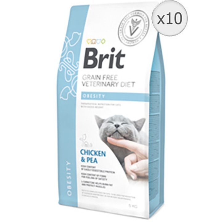 Hrana uscata pentru pisici Brit Grain Free, Veterinary Diets, Obesity, 10x400g