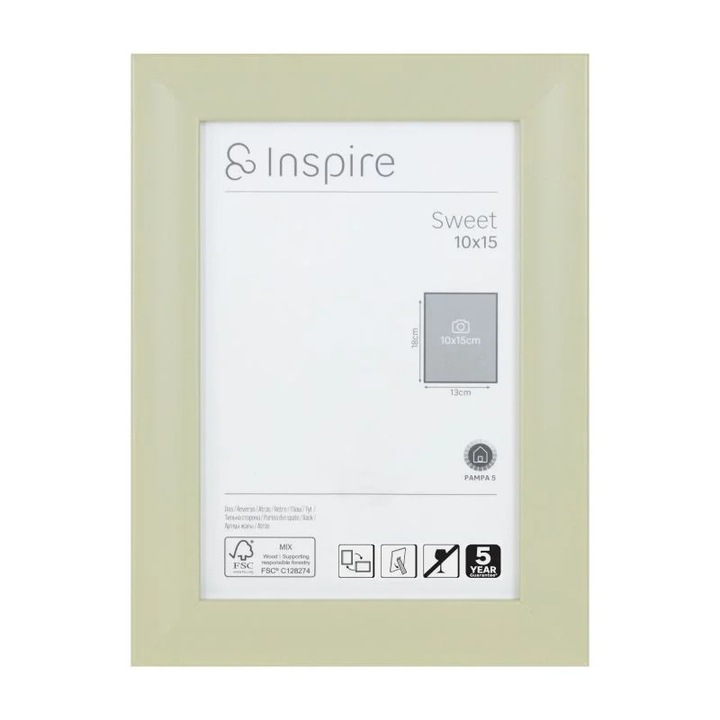 Rama foto Sweet Fossil 10 x 15 cm, lemn argintiu