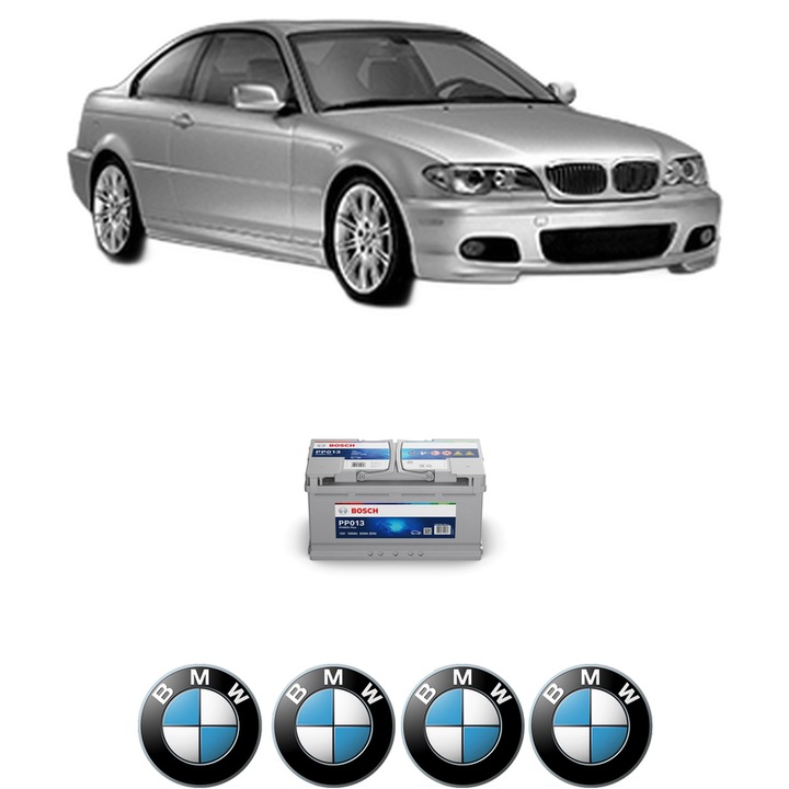 Baterie Acumulator 100 Ah 12 V 830 A BMW Seria 3 Coupe (E46) 330 Cd din 2003-2006 KW 150 CP 204 CMC 2993, auto, Bosch, 4x Stickere auto cu BMW