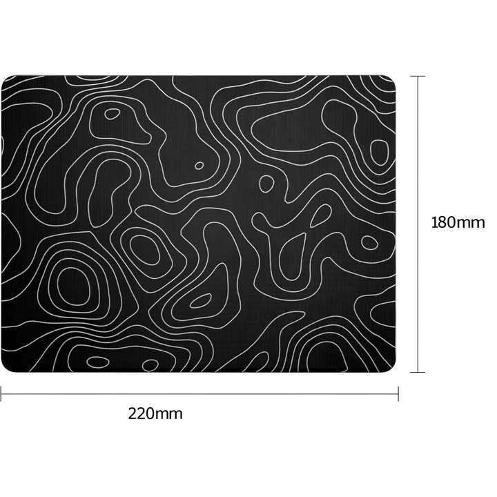 Mouse pad mic, textura minimala, negru, 22x18cm