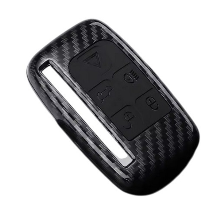Carcasa protectie cheie pentru Land Rover/Range Rover Sport/Evoque/Freelander/Velar/Discovery 4/Jaguar XE/XJ/XF, negru carbon