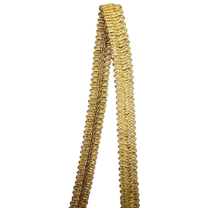 Galon decorativ auriu GB 12mm – banda textila pentru decor, la metru liniar