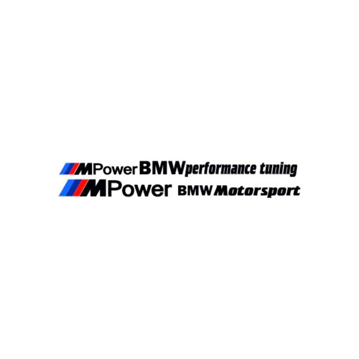 Set Sticker Auto Power BMW Performance, Motorsport, 25 cm, alb