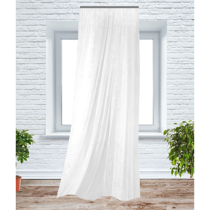 Perdea voal simplu, 150x250 cm, Alb