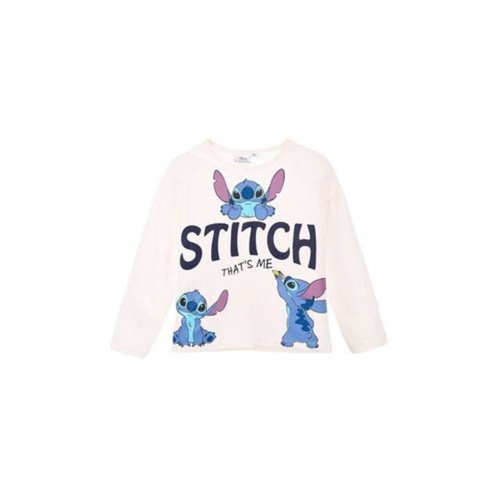 Bluza maneca lunga cu design That's Me Stitch 33865, Alb