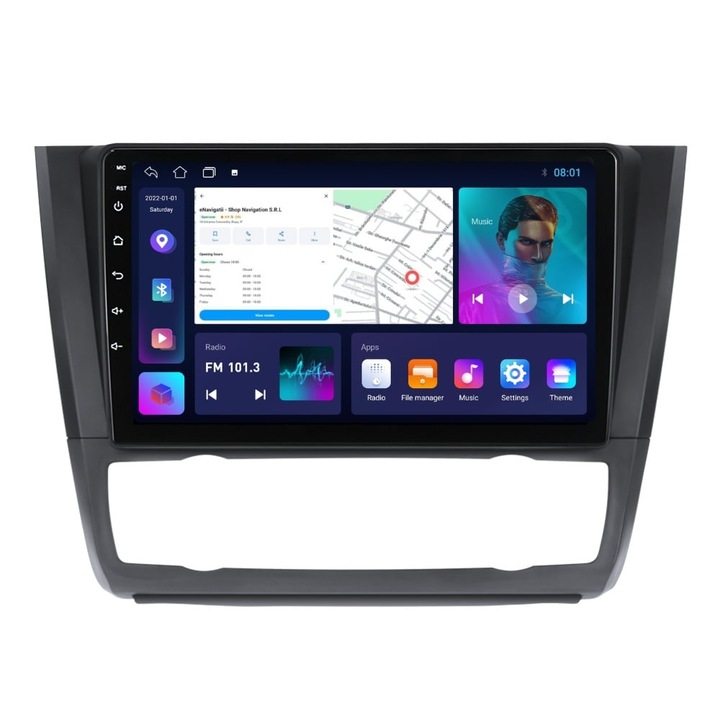 Navigatie BMW Seria 1 E81 E87 (2007-2013) Clima Automata cu Android, 2GB RAM, 32 GB, Ecran IPS 9" 1280 x 720, CarPlay & Android Auto, WiFi, Bluetooth, suport camera DVR