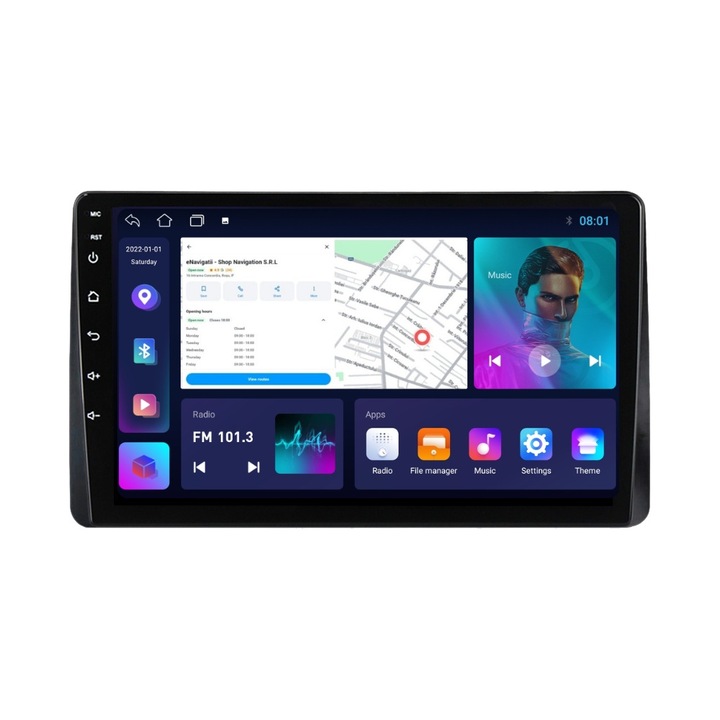 Navigatie Dacia Duster 2 (2018-2022) cu Android, 2GB RAM, 32 GB, Ecran IPS 10" 1280 x 720, CarPlay & Android Auto, WiFi, Bluetooth, suport camera DVR