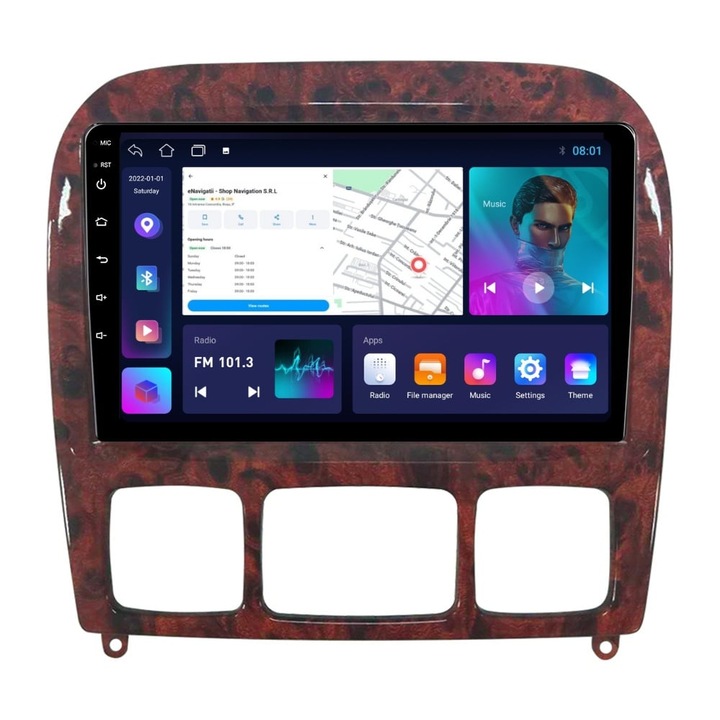 Navigatie Mercedes S-Class W220 (1998-2005) cu Android, 1GB RAM, 16 GB, Ecran IPS 9" 1024 x 600, WiFi, Bluetooth, suport camera DVR