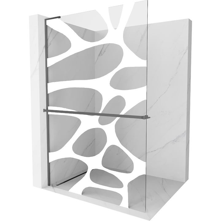 Panou de duș Mexen Kioto+ L, 110x200 cm, alb, gun metal