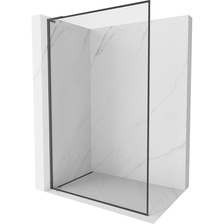 Perete de dus Walk-in Mexen Kioto-XF L, 60x202 cm, sticla transparenta 10 mm, gri gunmetal periat