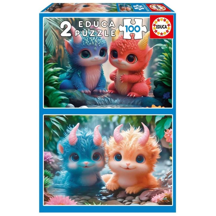 Пъзел, Educa, Сладки чудовища 2 в 1, 2 x 100 части