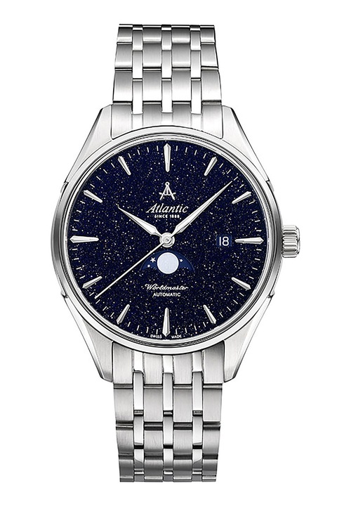 Atlantic, Автоматичен часовник с метална верижка, Сребрист
