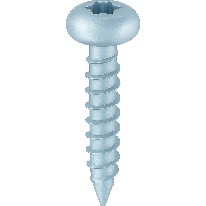 Set 1000 buc - Surub pal si lemn cap bombat TORX 4.5 x25 otel zincat alb