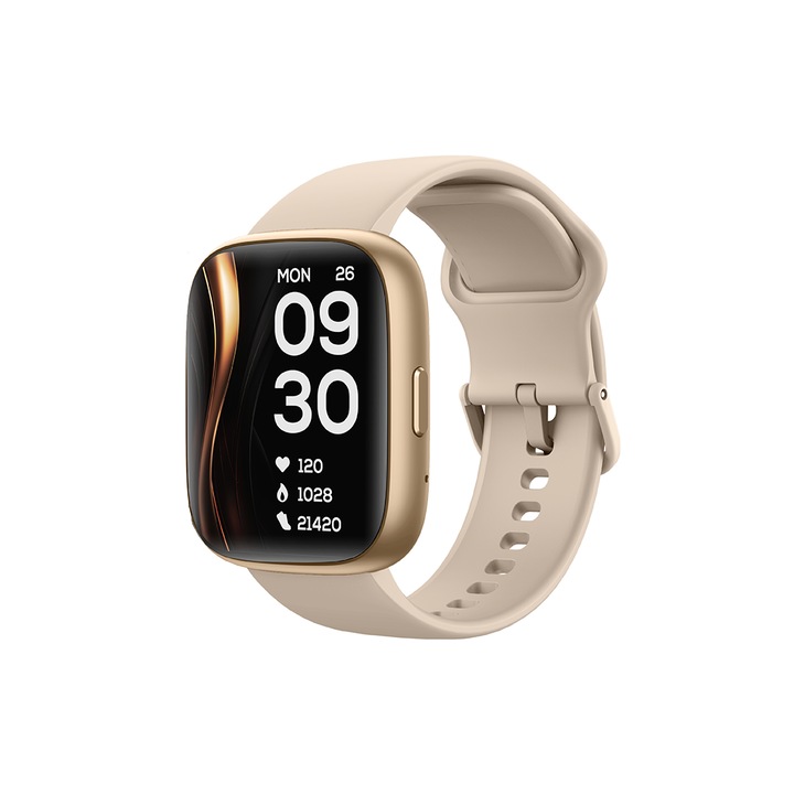 Smart часовник ttec, Tempus, 47 mm, Rectangular Case, Smartwatch, 2S10W, Gold