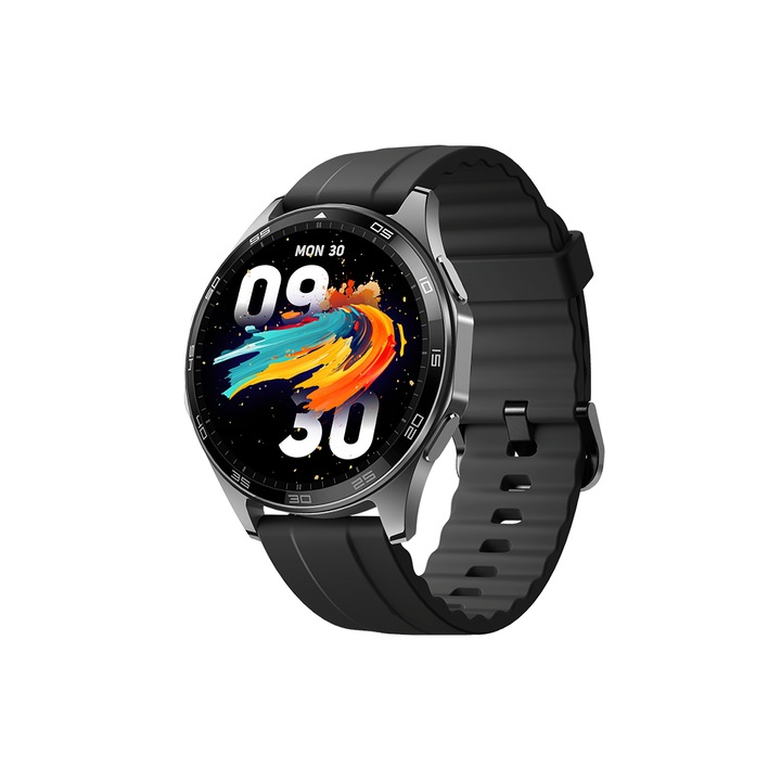 Smart часовник ttec, Tempus Pro, 47 mm, Amoled Screen, Round Case, Smartwatch, Black