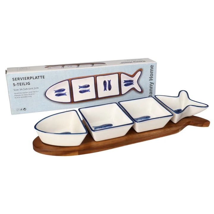 Set pentru servire Pește, Danny Home, 34.5x8.6x4.2 cm