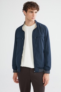 LC WAIKIKI, Jacheta reversibila cu buzunare laterale, Albastru inchis, 2XL