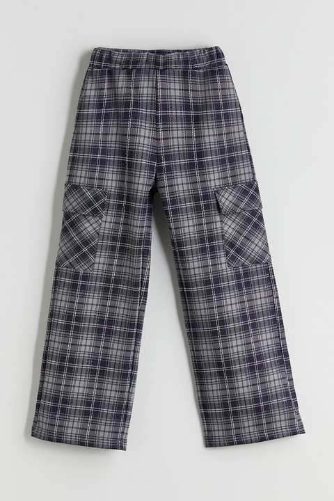 LC WAIKIKI, Pantaloni cargo in carouri, Gri/Bleumarin