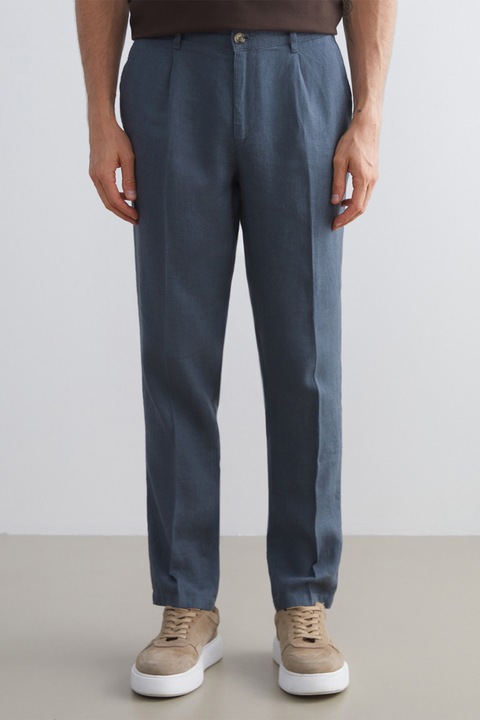 LC WAIKIKI, Pantaloni eleganti de in, Albastru prafuit