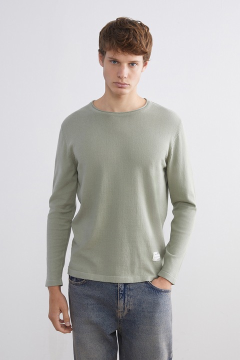 LC WAIKIKI, Pulover cu decolteu rotund, Verde feriga