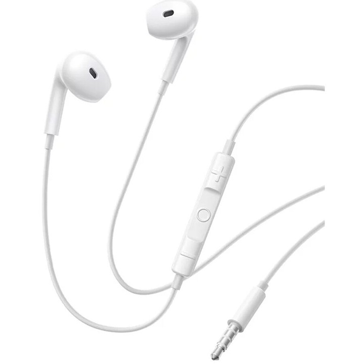 Căști cu fir Baseus, 3.5 mm, 20 Hz - 20 kHz, Alb