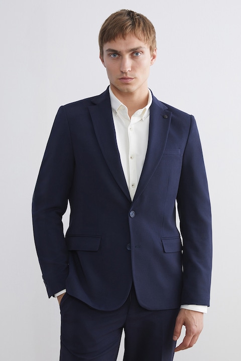 LC WAIKIKI, Sacou cu model uni si nasturi, Bleumarin