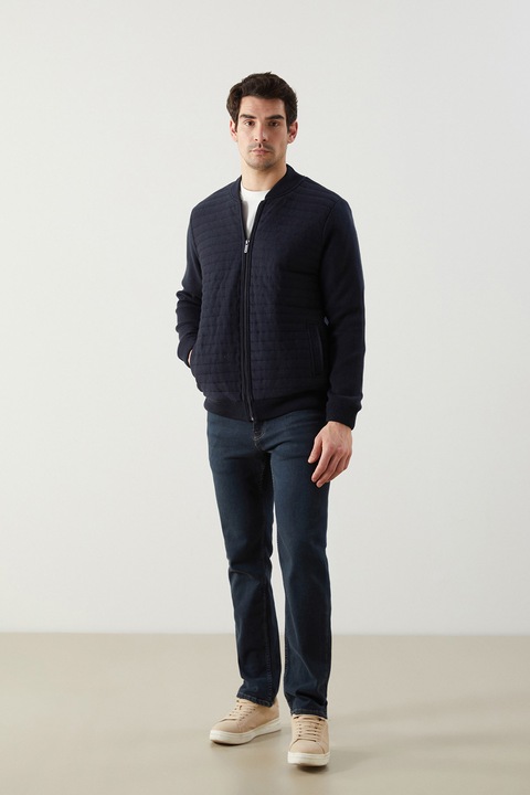 LC WAIKIKI, Jacheta bomber cu model uni, Bleumarin