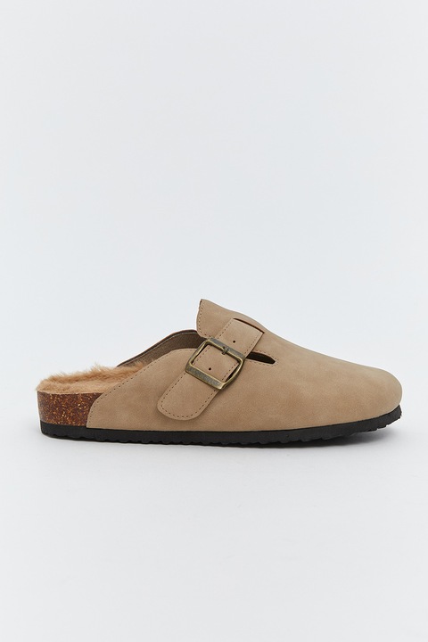 LC WAIKIKI, Saboti de piele intoarsa ecologica cu model cu catarama, Maro deschis, 31-32 EU