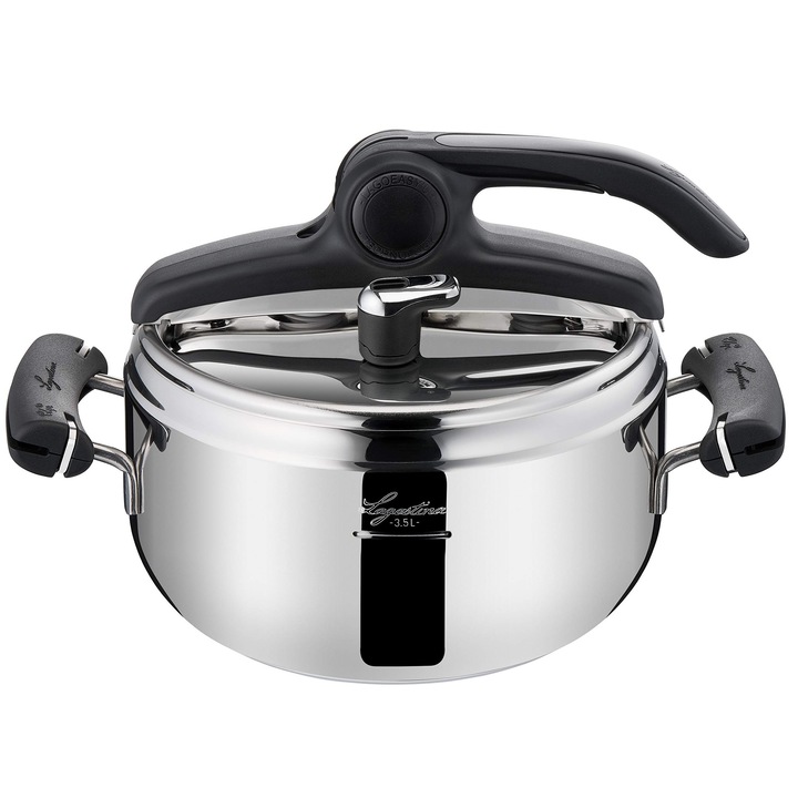 Oală sub presiune LAGOSTINA Preziosa Lagoeasy'Up, 3, 5 L, oțel 18/10, metalic