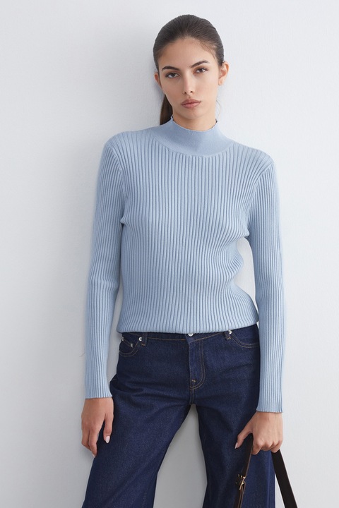 LC WAIKIKI, Pulover striat cu model uni, Albastru deschis