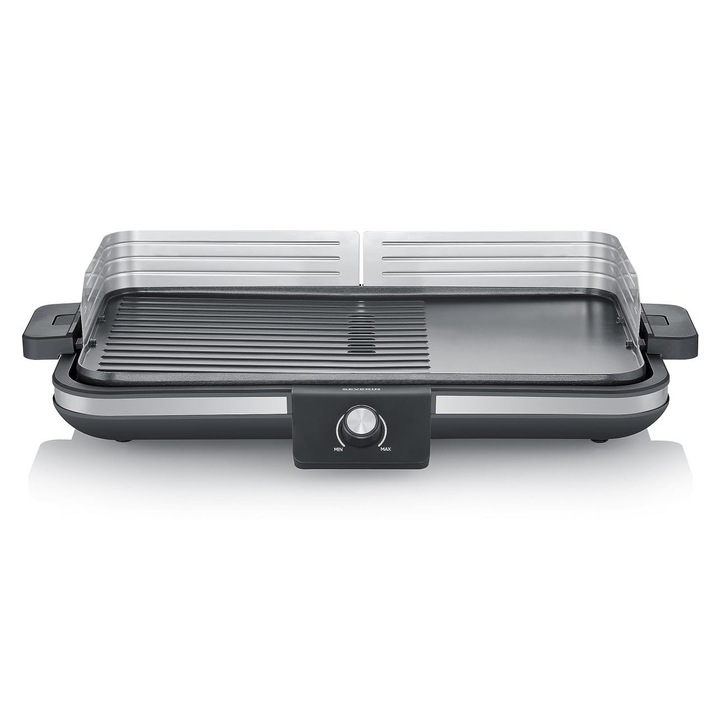 Severin elektromos grill, tapadásmentes lap, fekete, 2300W, akár 8 személy részére