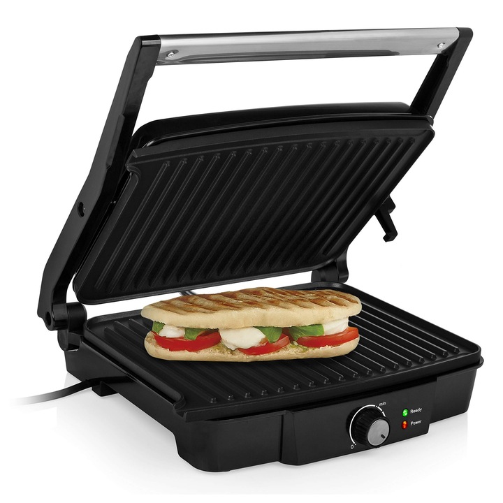 Tristar GR-2853 elektromos grill, 180°-ban nyitható, 29x23.5cm, 2000W, fekete