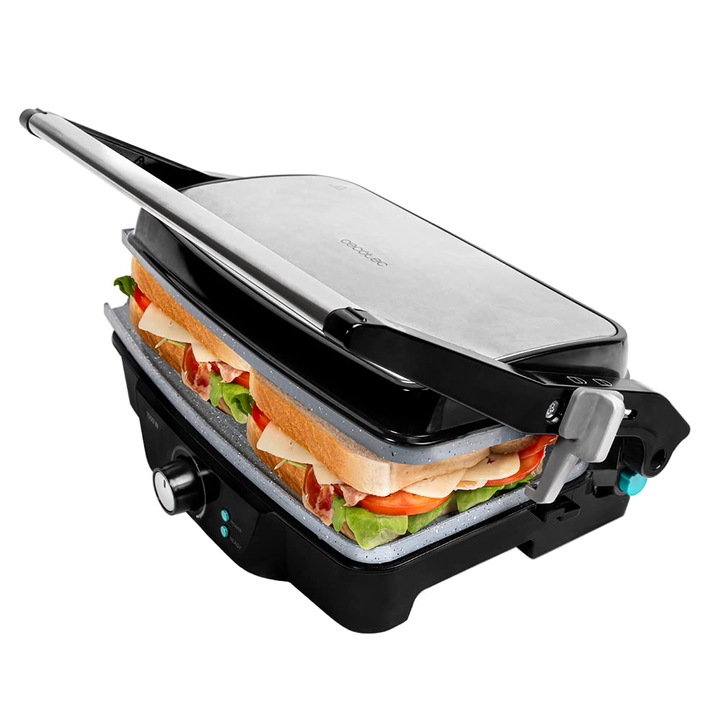 Електрически грил CECOTEC Rock'Ngrill 1500 W, керамично покритие, смесена повърхност