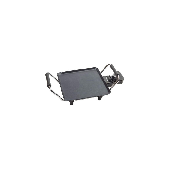 Електрически настолен грил Bestron, малка тепаняки плоча, 1000 W, черен, 21x21см