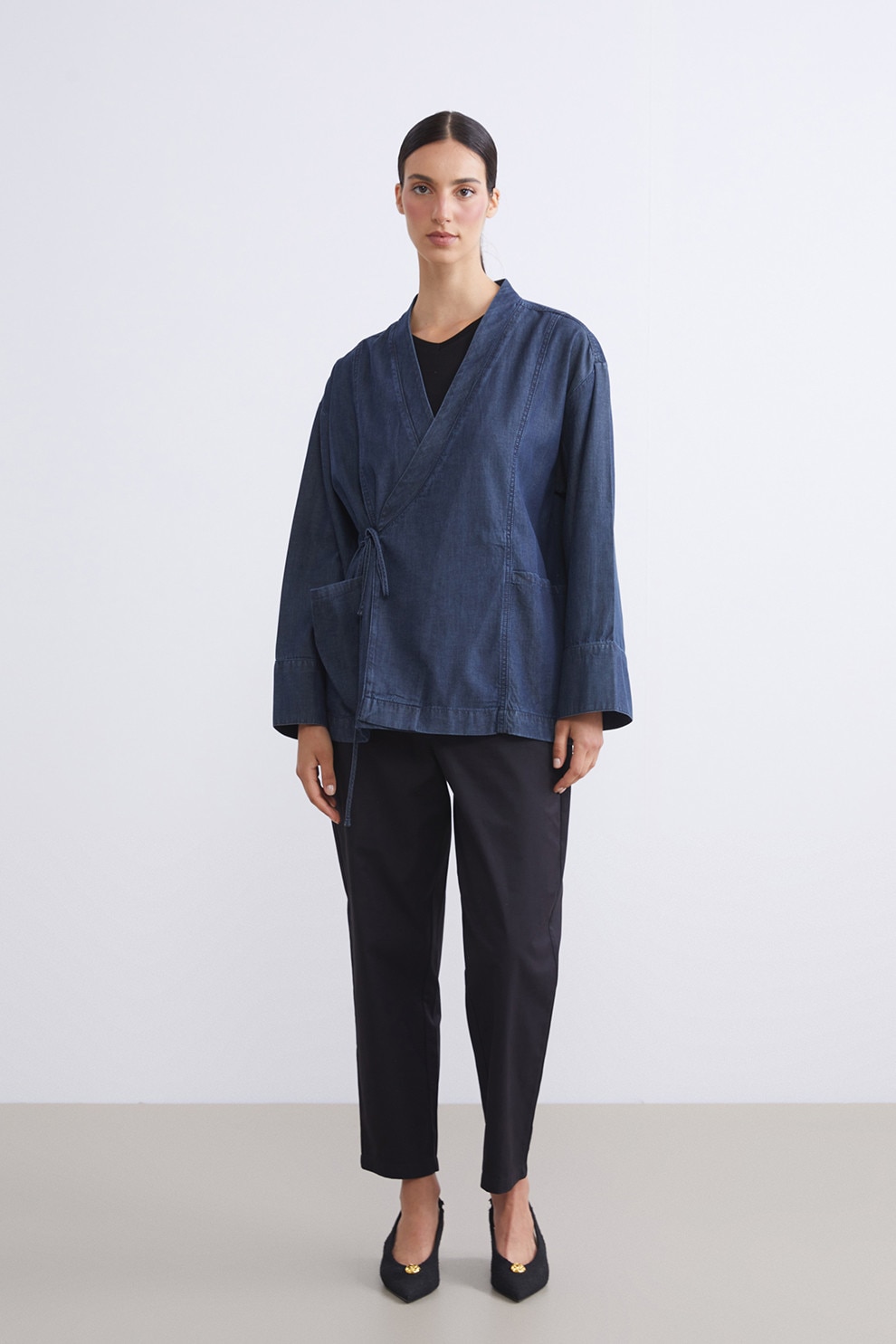 LC WAIKIKI, Chimono din amestec de bumbac, Indigo, M - eMAG.ro