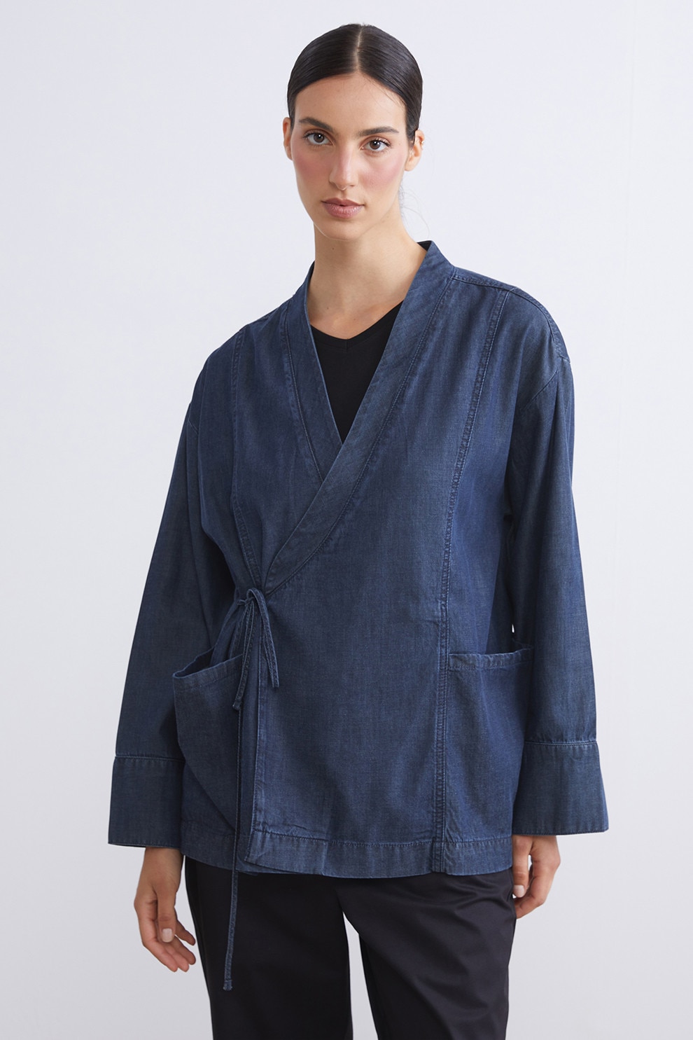 LC WAIKIKI, Chimono din amestec de bumbac, Indigo, M - eMAG.ro