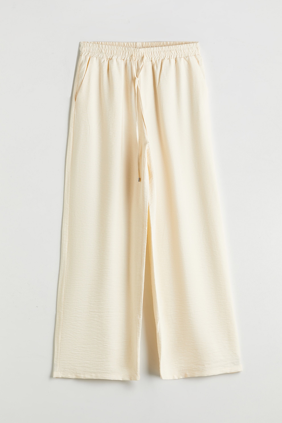 LC WAIKIKI, Pantaloni cu croiala ampla si snur in talie, Bej deschis, 44