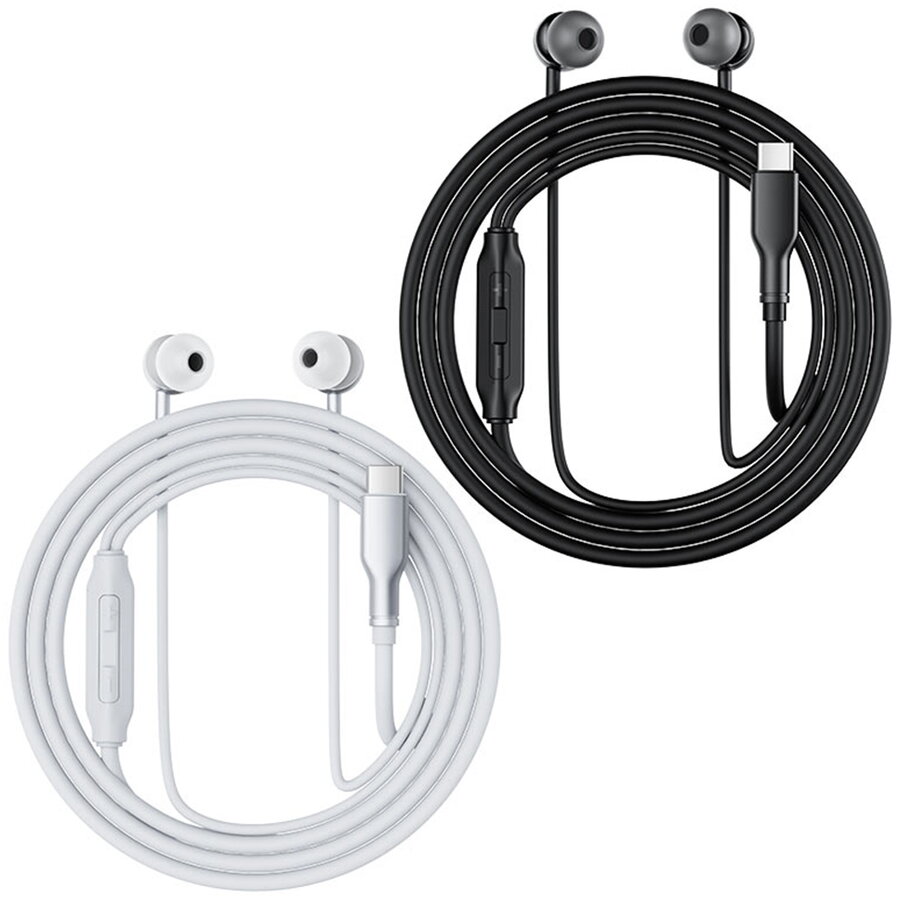 Căști cu fir, AceFast, 1.2m, USB-C, Negru