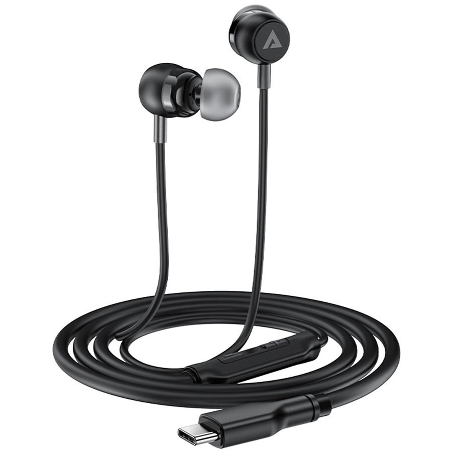Căști cu fir, AceFast, 1.2m, USB-C, Negru