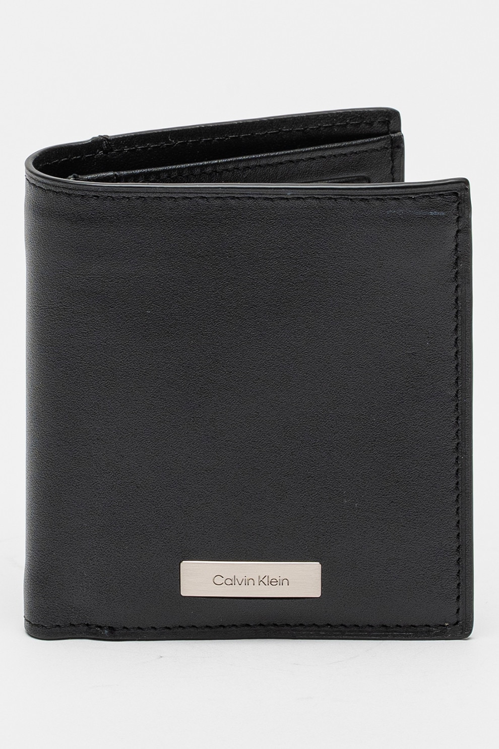 CALVIN KLEIN, Poretofel de piele cu logo, Negru