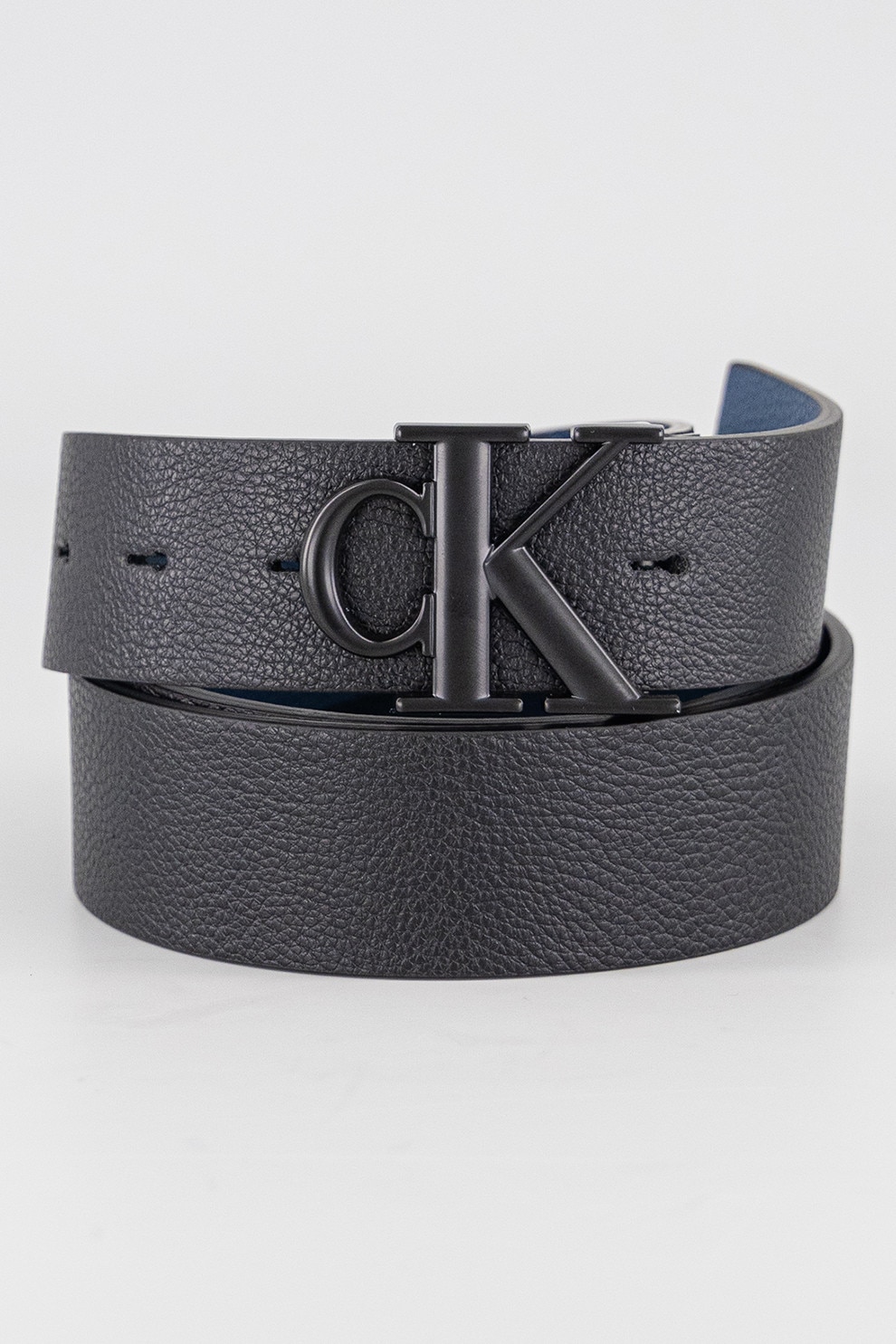 CALVIN KLEIN, Curea din amestec de piele, Negru, Albastru inchis, 95