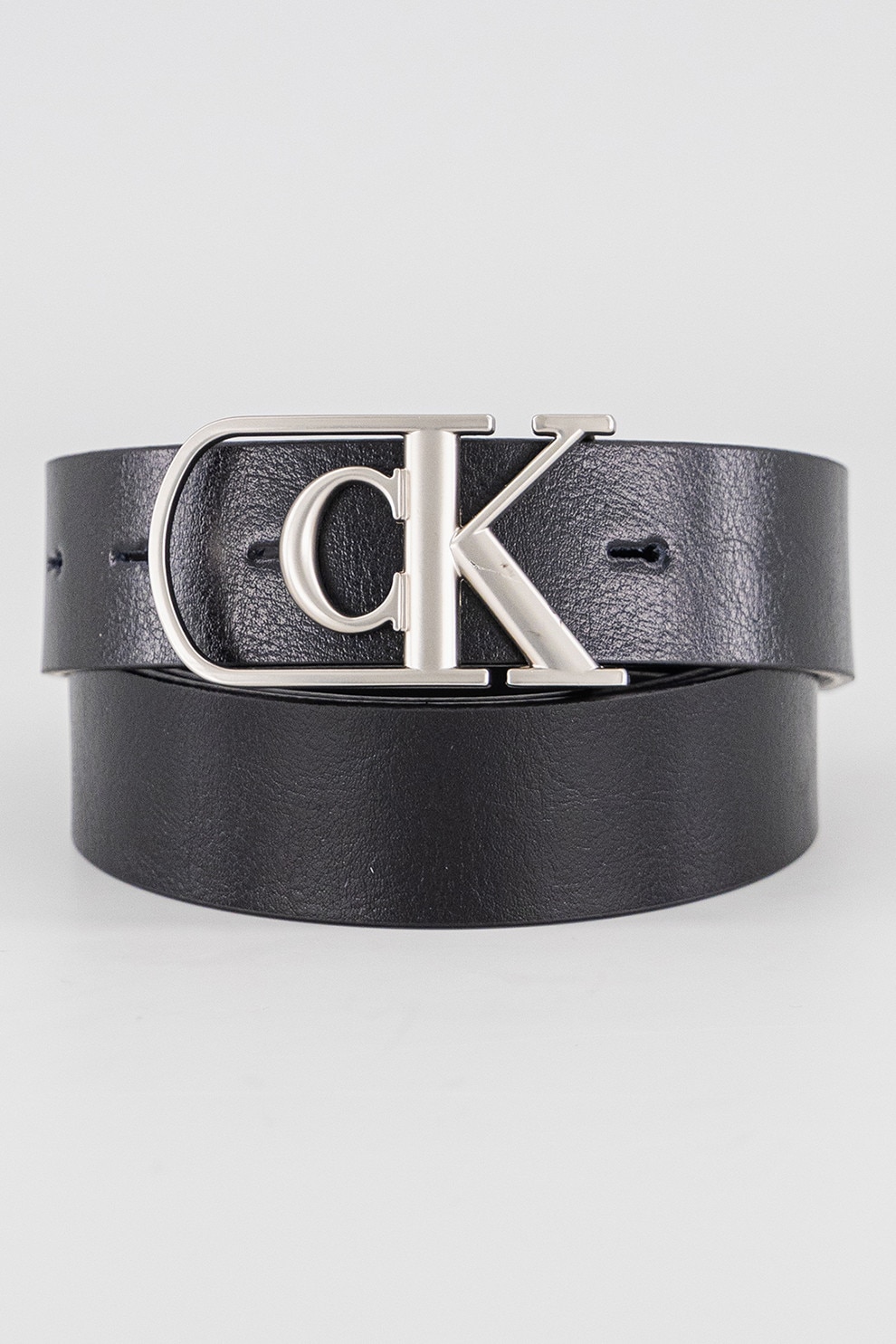 CALVIN KLEIN, Curea de piele cu o catarama logo, Negru, 95