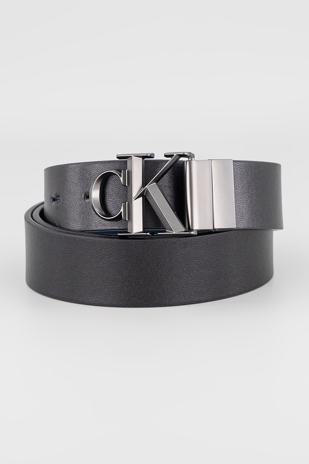 CALVIN KLEIN, Curea cu logo, Negru, Negru stins, 100