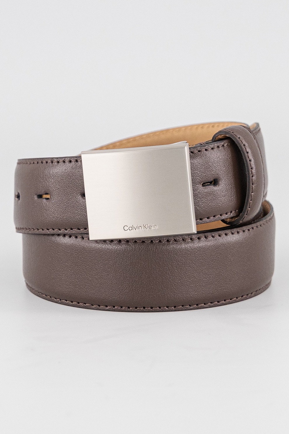CALVIN KLEIN, Curea uni de piele, Maro, 90