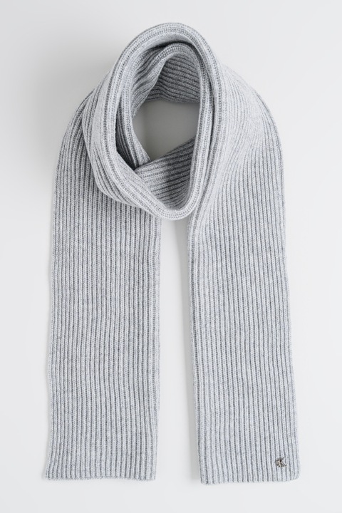 CALVIN KLEIN, Fular uni din amestec de lana, Gri melange